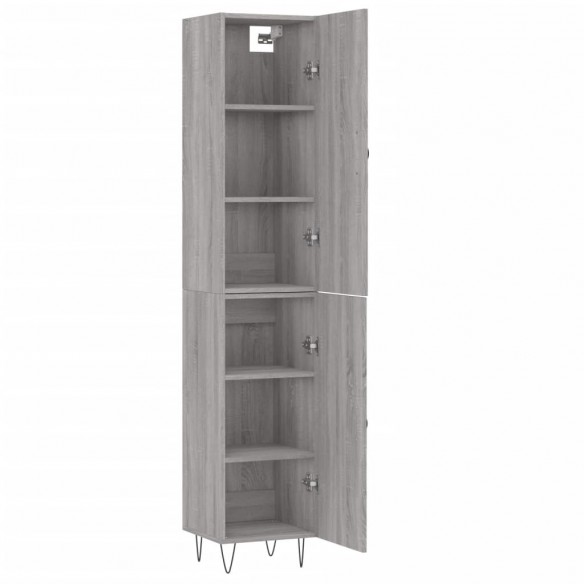 Buffet haut Sonoma gris 34,5x34x180 cm Bois d'ingénierie