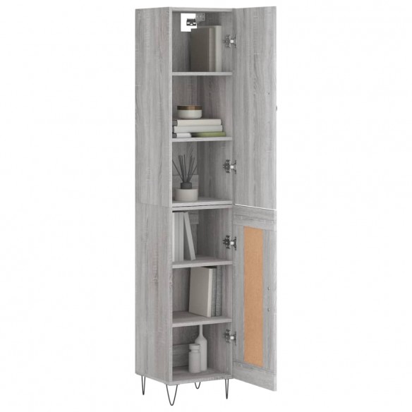 Buffet haut Sonoma gris 34,5x34x180 cm Bois d'ingénierie