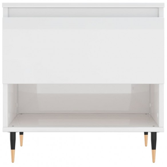 Table basse blanc brillant 50x46x50 cm bois d’ingénierie