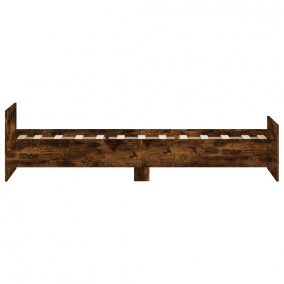 Cadre de lit chêne fumé 75x190 cm petit simple bois ingénierie