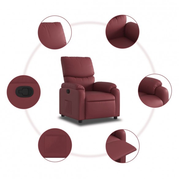 Fauteuil inclinable Rouge bordeaux Similicuir