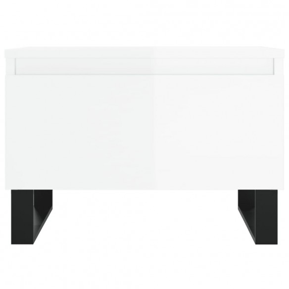 Table basse blanc brillant 50x46x35 cm bois d'ingénierie