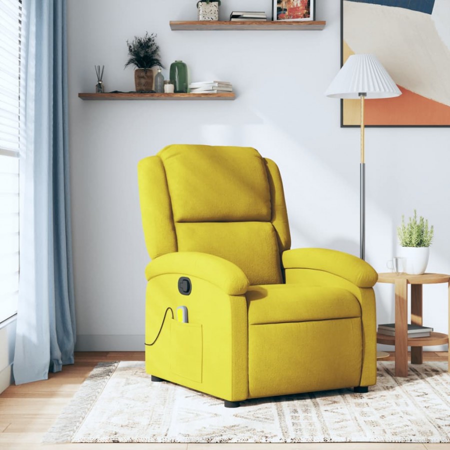 Fauteuil de massage inclinable jaune velours