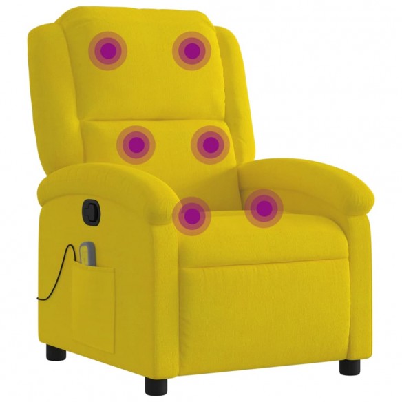 Fauteuil de massage inclinable jaune velours