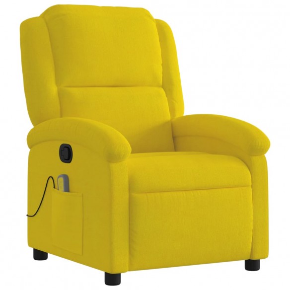 Fauteuil de massage inclinable jaune velours