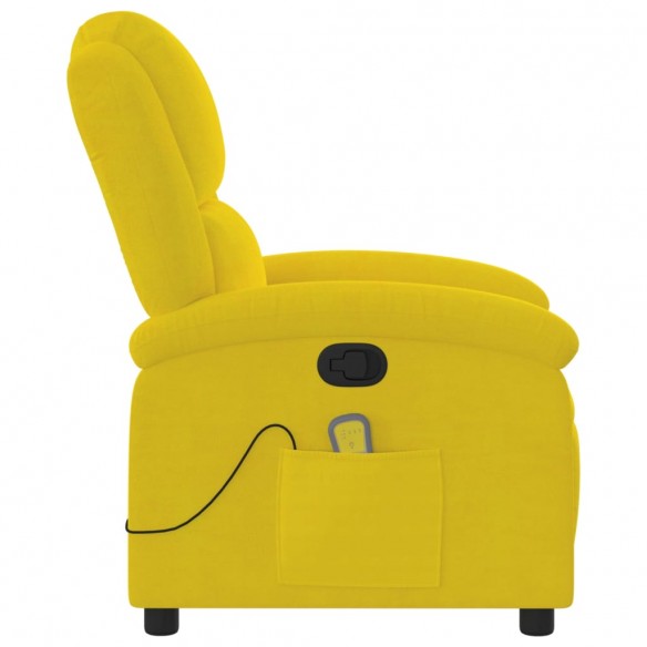 Fauteuil de massage inclinable jaune velours