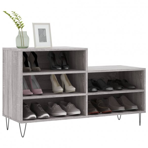 Armoire à chaussures Sonoma gris 102x36x60 cm Bois d'ingénierie