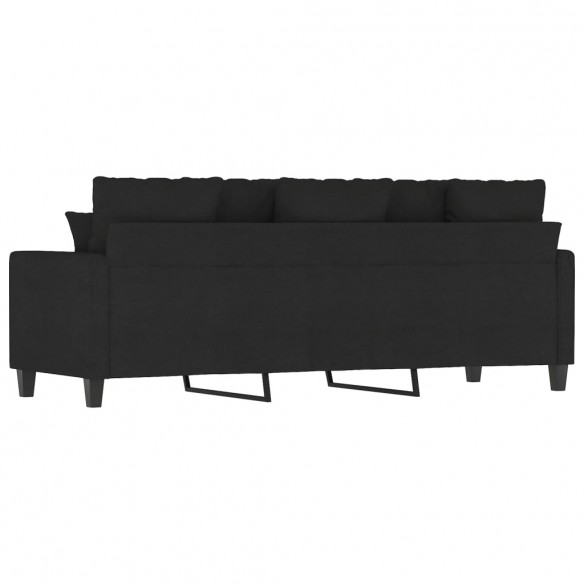 Canapé à 3 places Noir 180 cm Tissu