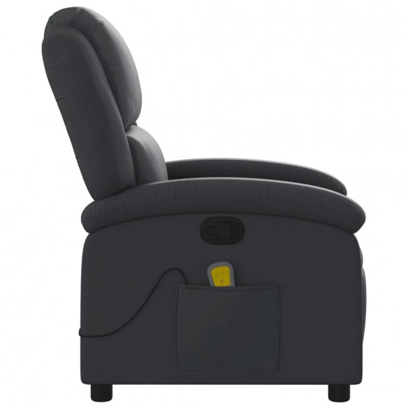 Fauteuil de massage inclinable noir cuir véritable