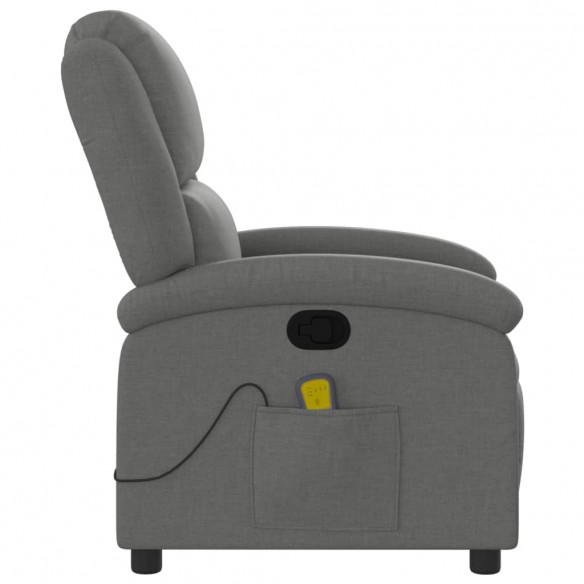 Fauteuil de massage inclinable Gris foncé Tissu