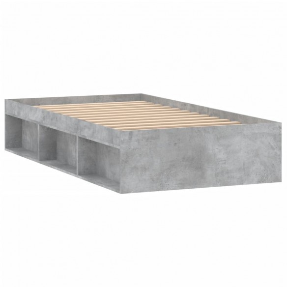 Cadre de lit gris béton 90x190 cm