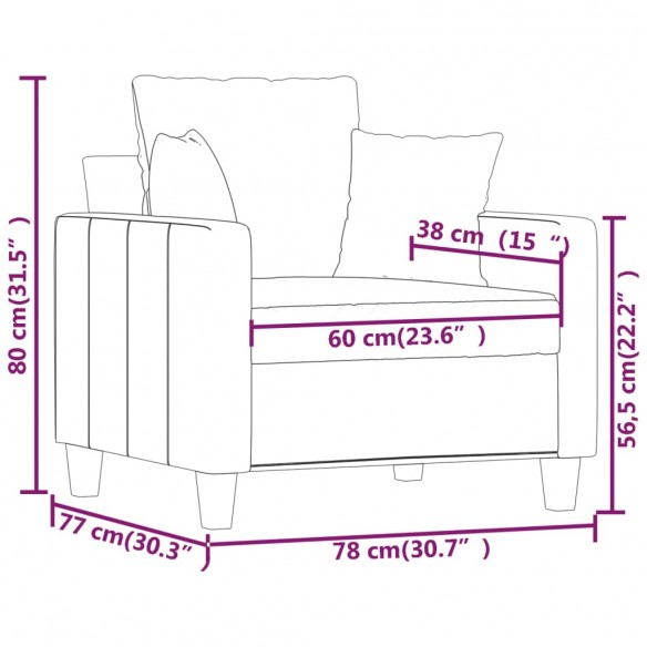 Fauteuil Crème 60 cm Tissu