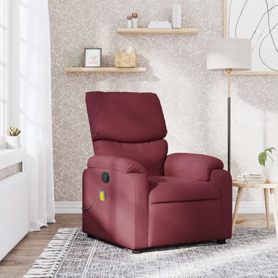 Fauteuil de massage inclinable Rouge bordeaux Tissu