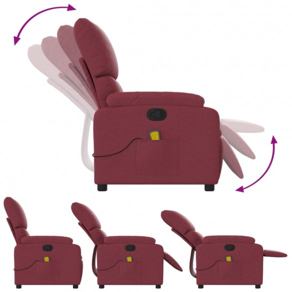 Fauteuil de massage inclinable Rouge bordeaux Tissu