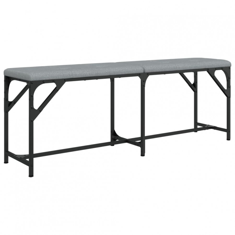 Banc à manger gris clair 124x32x45 cm acier et tissu Banc à manger gris clair 124x32x45 cm acier et tissu