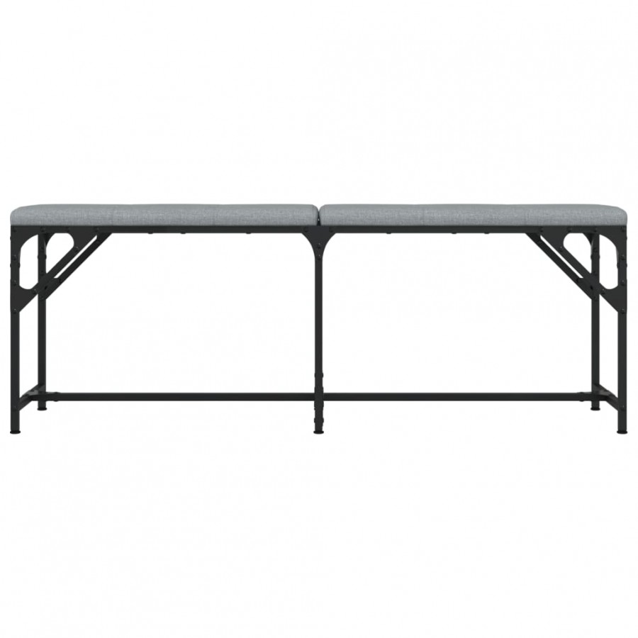 Banc à manger gris clair 124x32x45 cm acier et tissu Banc à manger gris clair 124x32x45 cm acier et tissu