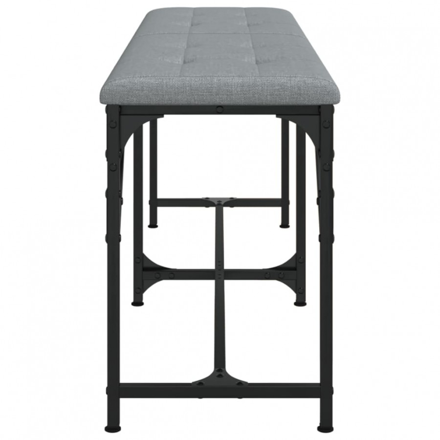 Banc à manger gris clair 124x32x45 cm acier et tissu Banc à manger gris clair 124x32x45 cm acier et tissu