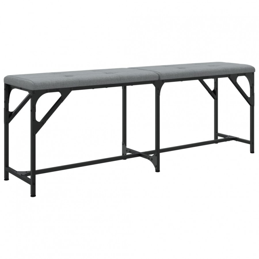 Banc à manger gris clair 124x32x45 cm acier et tissu Banc à manger gris clair 124x32x45 cm acier et tissu
