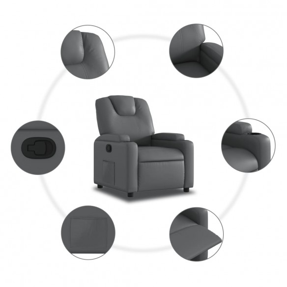 Fauteuil inclinable Gris Similicuir