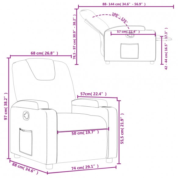 Fauteuil inclinable Gris Similicuir