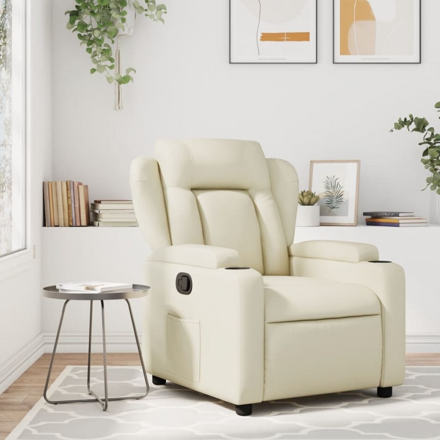 Fauteuil inclinable Crème Similicuir