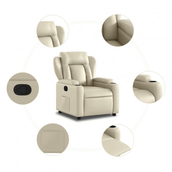 Fauteuil inclinable Crème Similicuir