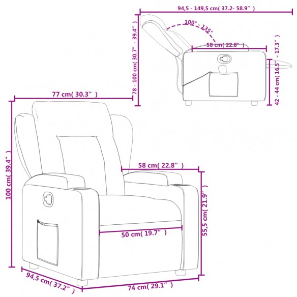 Fauteuil inclinable Crème Similicuir