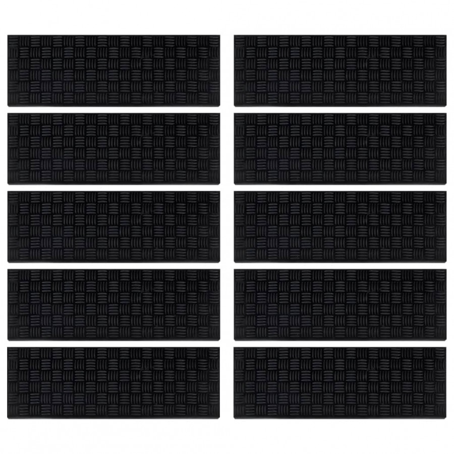 Marches d'escalier 10 pcs 25x75 cm caoutchouc