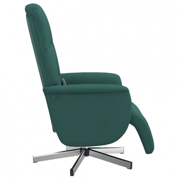 Fauteuil inclinable de massage et repose-pieds vert foncé tissu