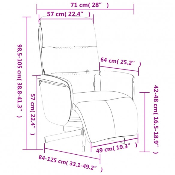 Fauteuil inclinable de massage et repose-pieds vert foncé tissu