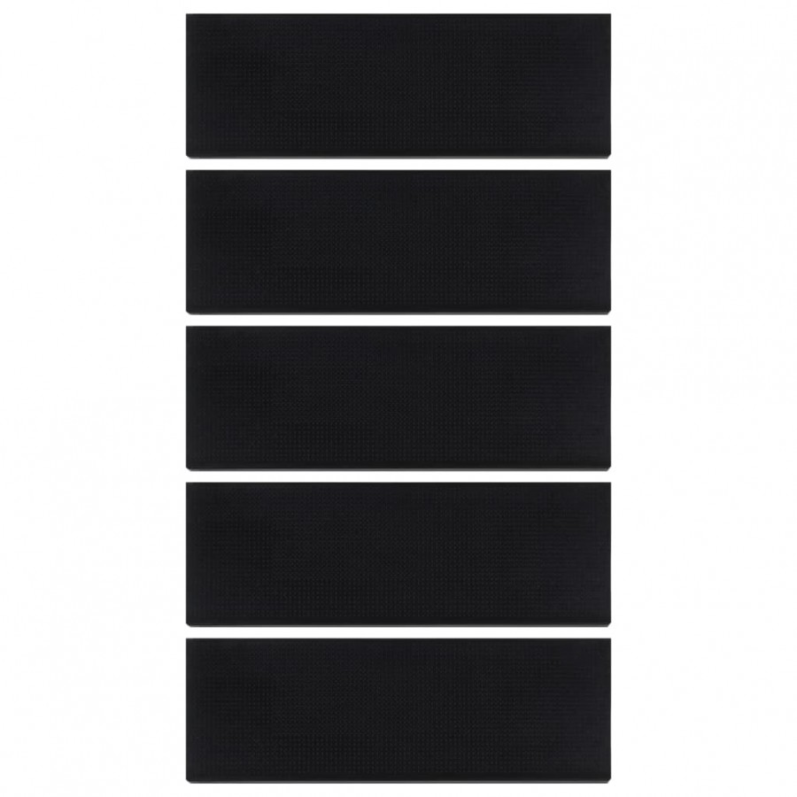 Marches d'escalier 5 pcs 25x75 cm caoutchouc