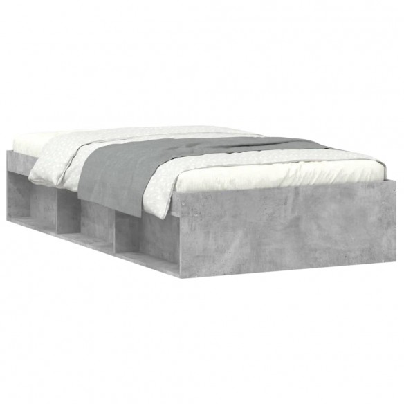 Cadre de lit gris béton 100x200 cm