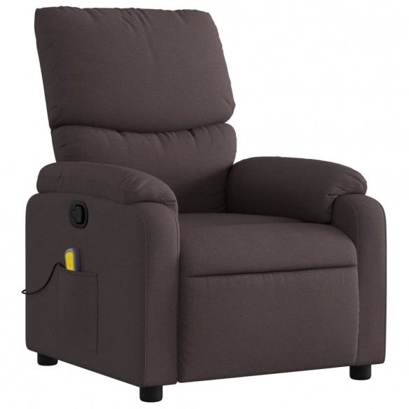 Fauteuil de massage inclinable Marron foncé Tissu