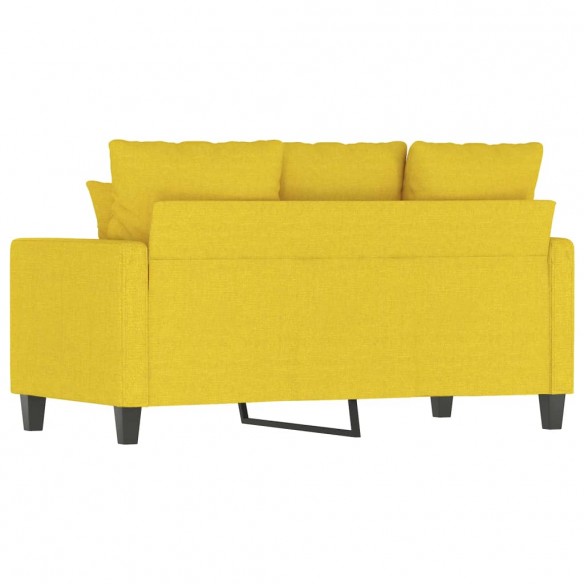 Canapé à 2 places Jaune clair 120 cm Tissu