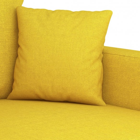 Canapé à 2 places Jaune clair 120 cm Tissu