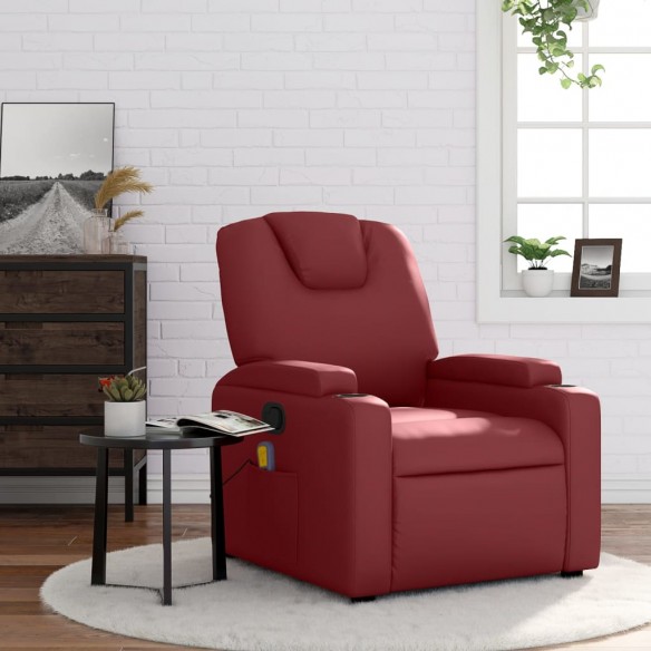 Fauteuil de massage inclinable Rouge bordeaux Similicuir