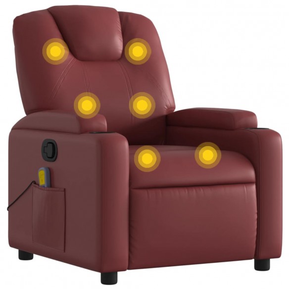 Fauteuil de massage inclinable Rouge bordeaux Similicuir