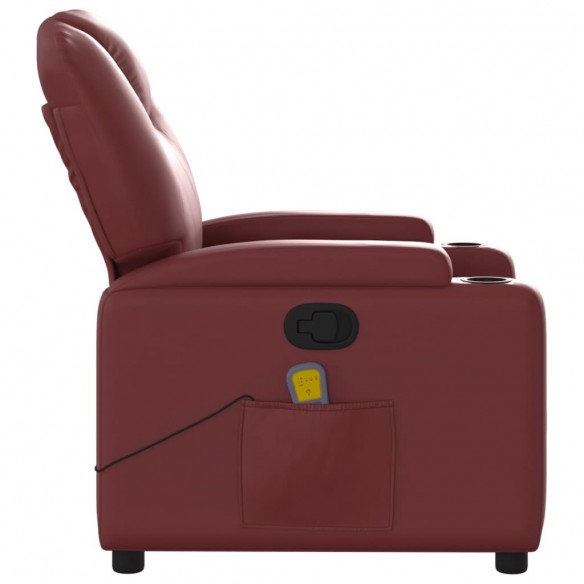 Fauteuil de massage inclinable Rouge bordeaux Similicuir