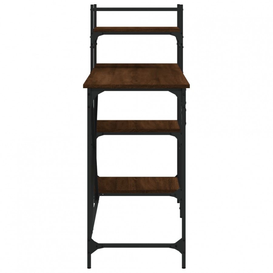 Bureau d'ordinateur avec étagères chêne marron 120x47x109 cm