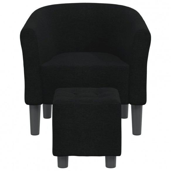 Fauteuil cabriolet avec repose-pied noir tissu