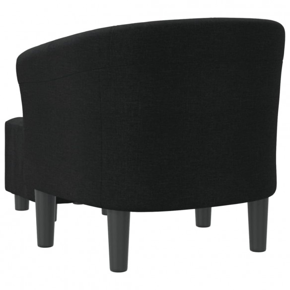 Fauteuil cabriolet avec repose-pied noir tissu