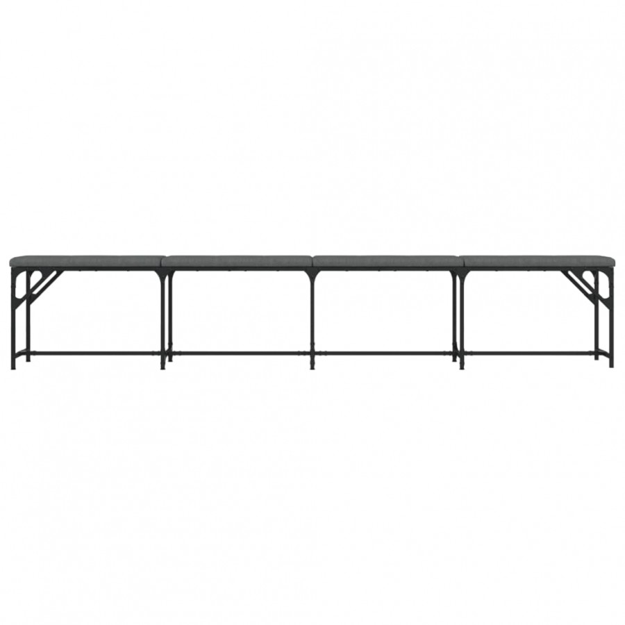Banc à manger gris foncé 248x32x45 cm acier et tissu