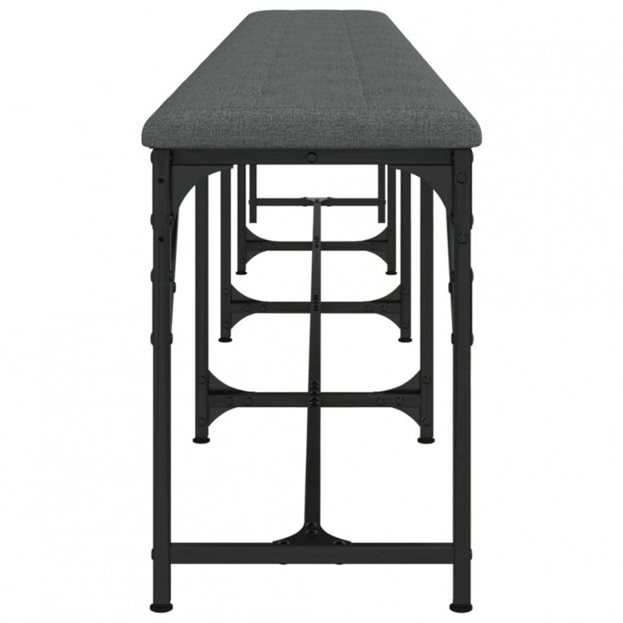 Banc à manger gris foncé 248x32x45 cm acier et tissu