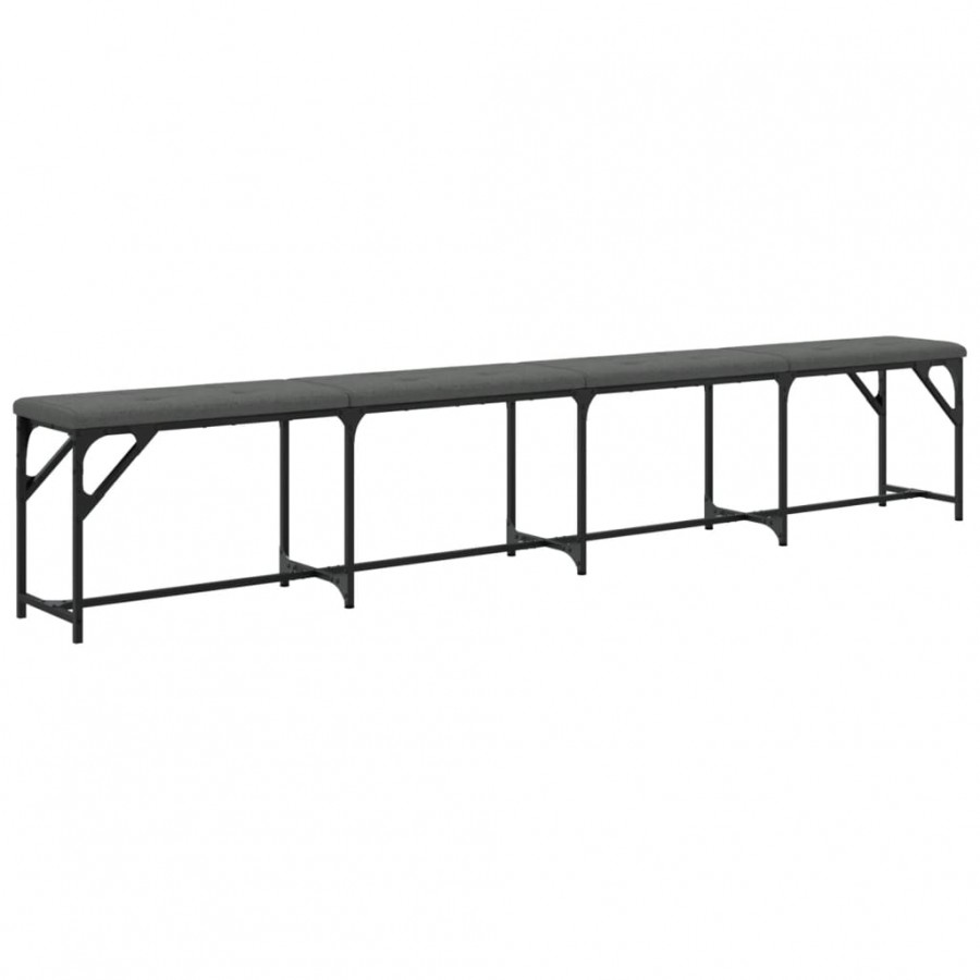 Banc à manger gris foncé 248x32x45 cm acier et tissu