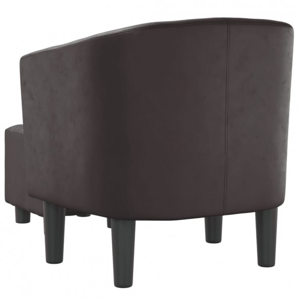 Fauteuil cabriolet avec repose-pied marron similicuir