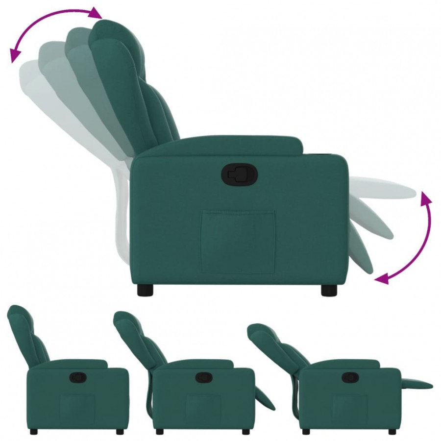 Fauteuil inclinable Vert foncé Tissu Fauteuil inclinable Vert foncé Tissu