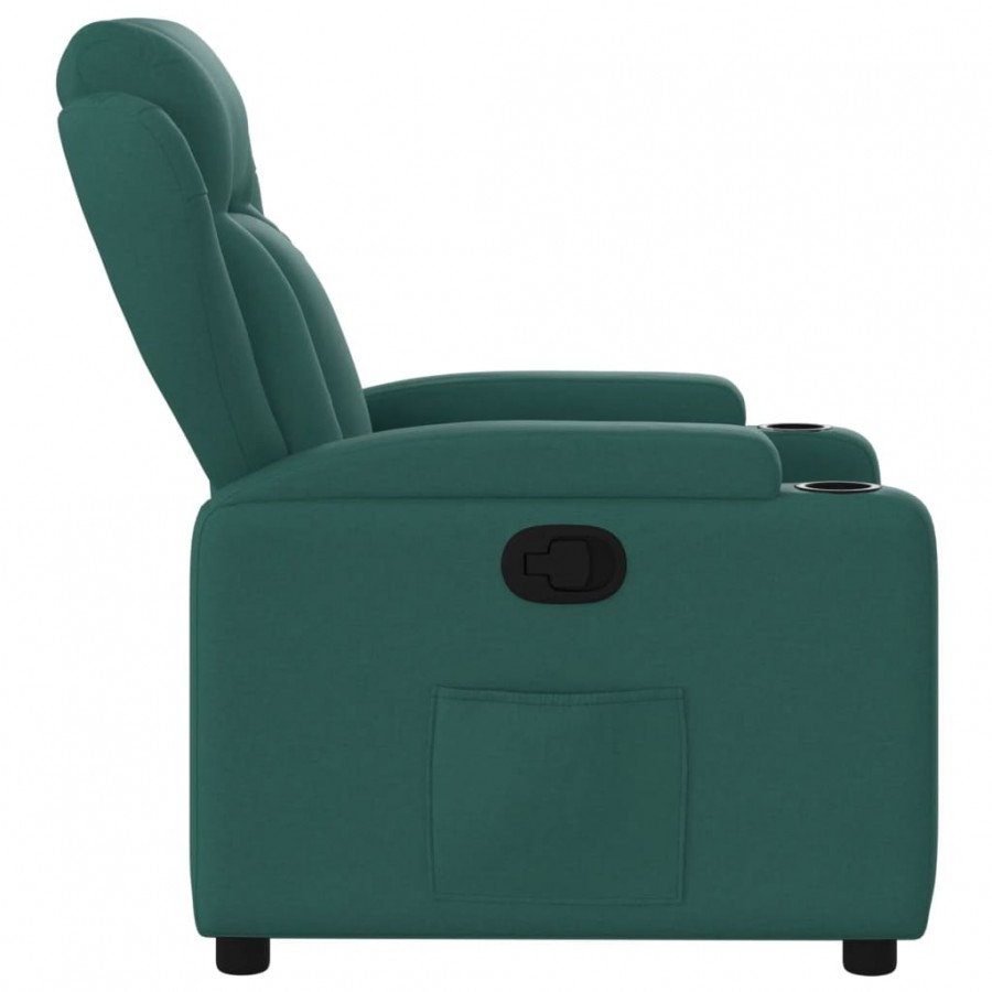Fauteuil inclinable Vert foncé Tissu Fauteuil inclinable Vert foncé Tissu