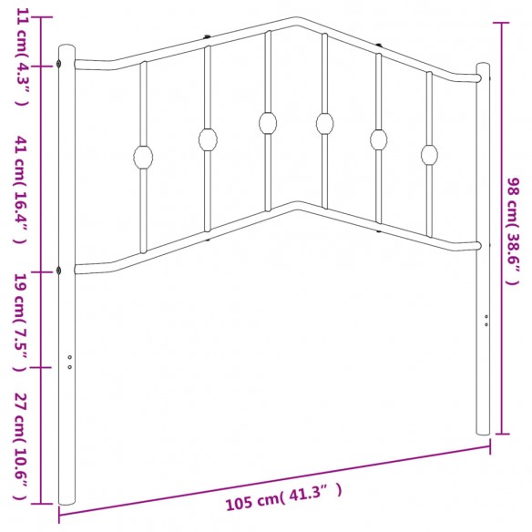 Tête de lit métal blanc 100 cm