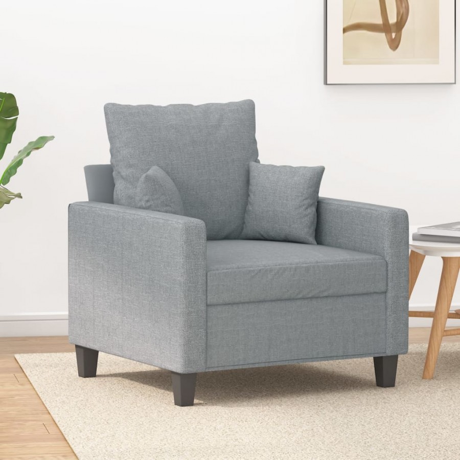 Fauteuil Gris clair 60 cm Tissu