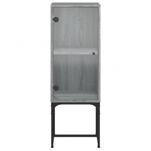 Armoire latérale avec porte en verre sonoma gris 35x37x100 cm